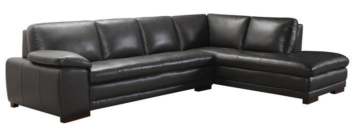 Violino Dark Gray Pewter Leather 2, Violino Furniture Leather Sectional